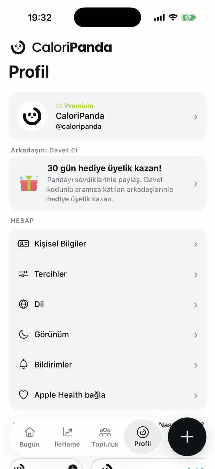 Sağlık uygulaması bağlantısı ekranı